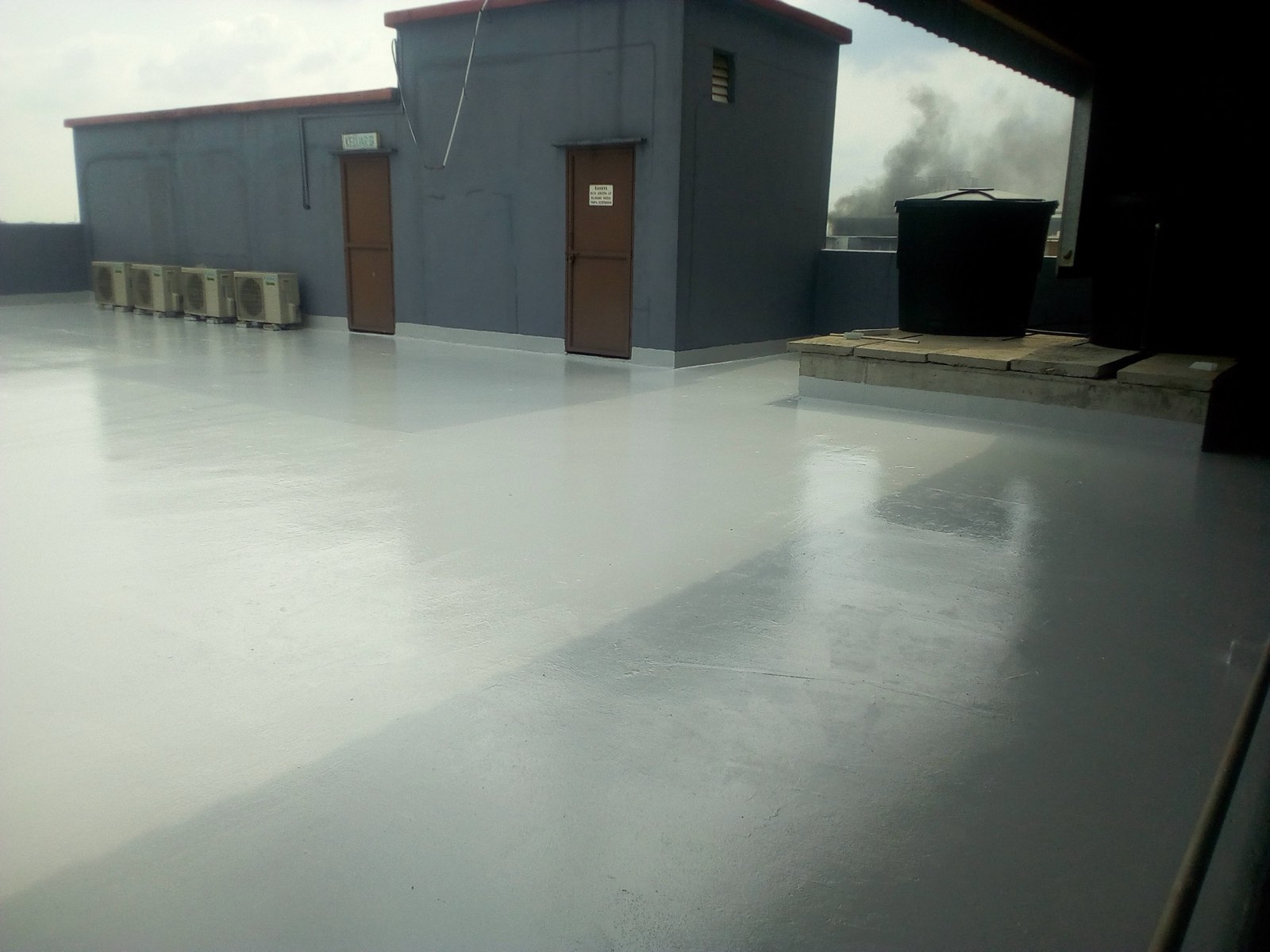 Lazada Subang flat roof — before and after waterproofing (After)